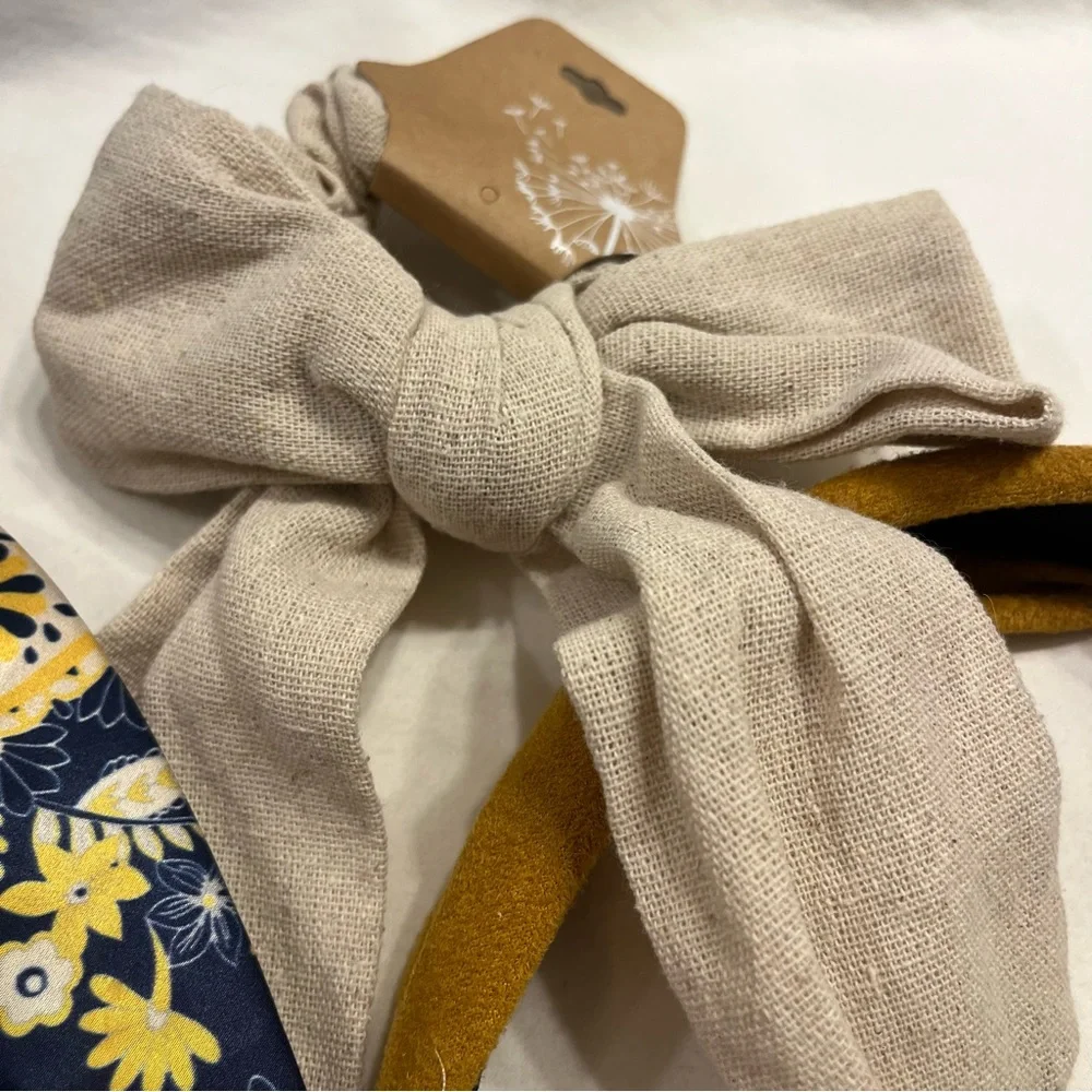 Hair Accessories 3pc Headband & Hair Scarf Set Bow Knot Neutral Bundle‎ NWT